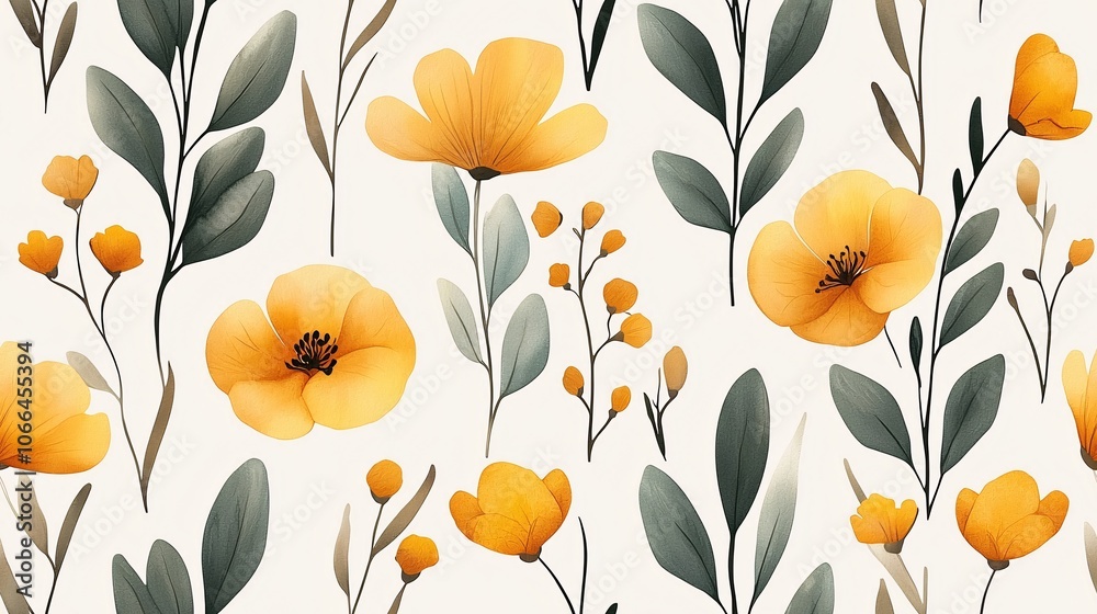 Bright Floral Seamless Pattern Design for Backgrounds Bright Floral Seamless Pattern Design for Backgrounds
