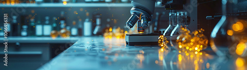 Explore the intricate world of biomedical engineering in a laboratory workspace focused on molecular research photo