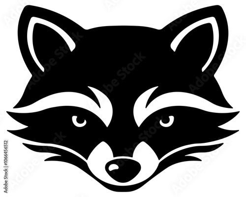 black raccoon head without background