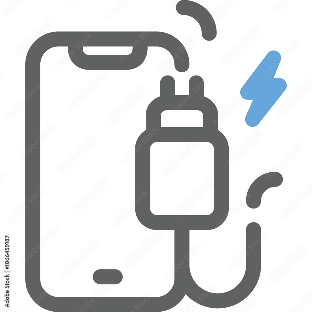 Charging a smartphone with a cable in a modern setting, showcasing a power connection for mobile devices Charging a smartphone with a cable in a modern setting, showcasing a power connection for mobile devices