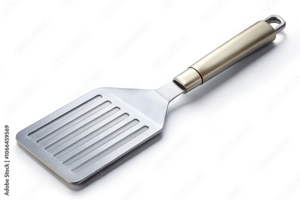 Aluminum Spatula Isolated on White Background for Cooking and Kitchen Utensil Stock Photography - Perfect for Culinary Blogs, Recipes, and Kitchenware Advertisements Aluminum Spatula Isolated on White Background for Cooking and Kitchen Utensil Stock Photography - Perfect for Culinary Blogs, Recipes, and Kitchenware Advertisements