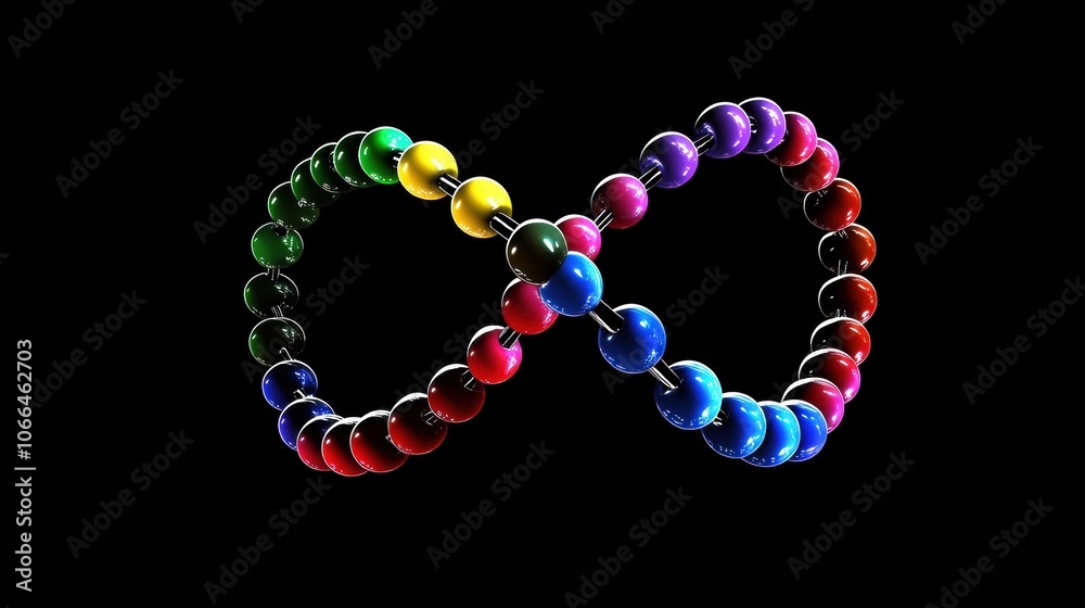 Colorful DNA Model in Infinity Symbol Design Colorful DNA Model in Infinity Symbol Design