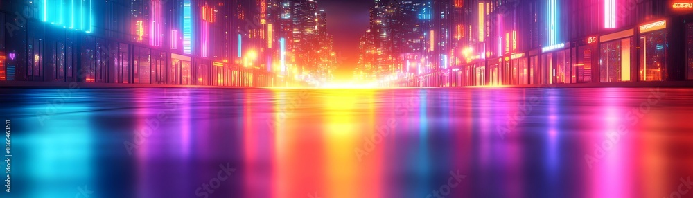Glossy Neon Lit Street Background Vibrant Colors Abundant Copy Space Night Life Urban Lifestyle Tech Forward Activities Photo Stock Concept Glossy Neon Lit Street Background Vibrant Colors Abundant Copy Space Night Life Urban Lifestyle Tech Forward Activities Photo Stock Concept