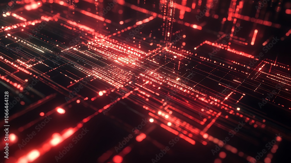 Abstract Red Glowing Lines Intersecting on a Dark Background Abstract Red Glowing Lines Intersecting on a Dark Background