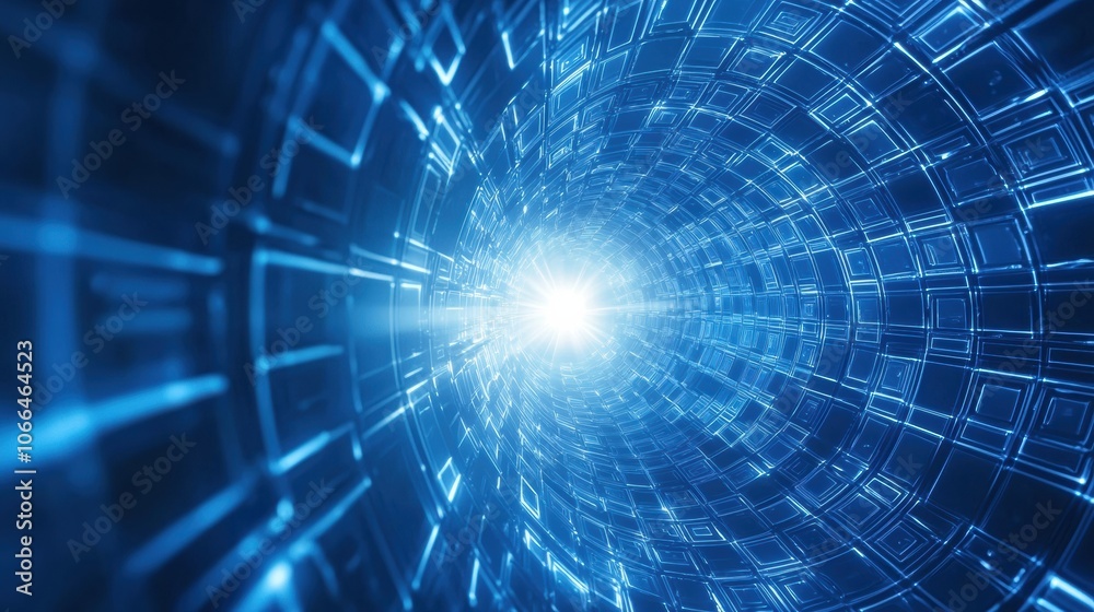 Bright Light in Abstract Digital Tunnel Design Bright Light in Abstract Digital Tunnel Design