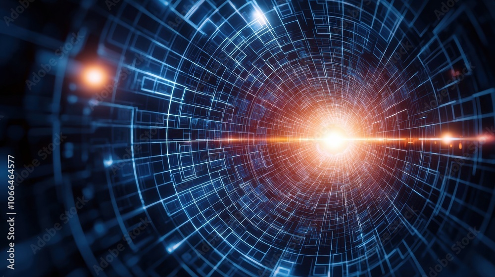 Data Stream in a Futuristic Environment with Light Burst Data Stream in a Futuristic Environment with Light Burst