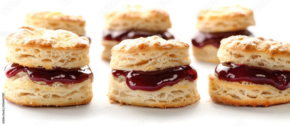 British scones displayed on a white backdrop with copy space image British scones displayed on a white backdrop with copy space image