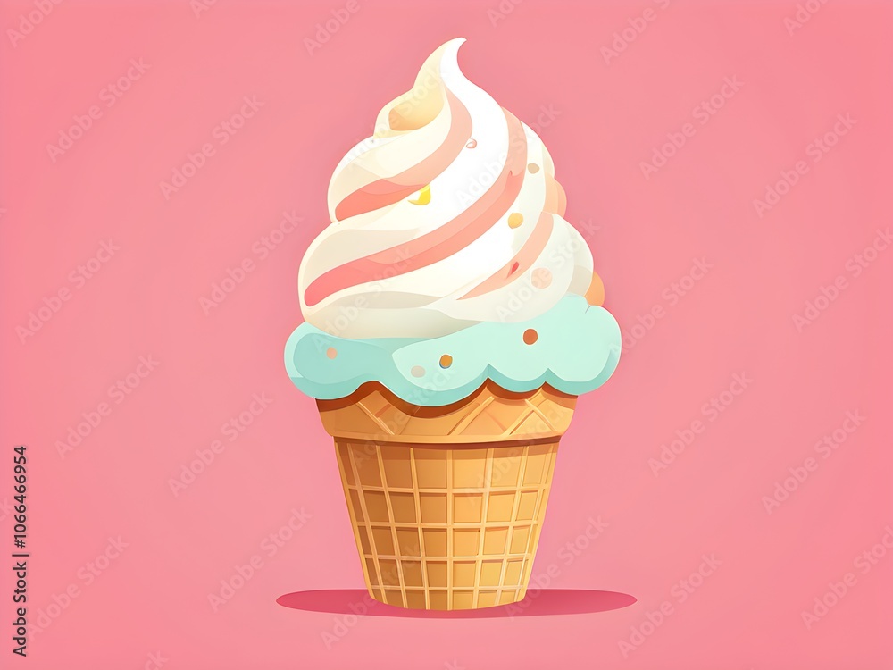 Ice cream cone isolated on pink Ice cream cone isolated on pink
