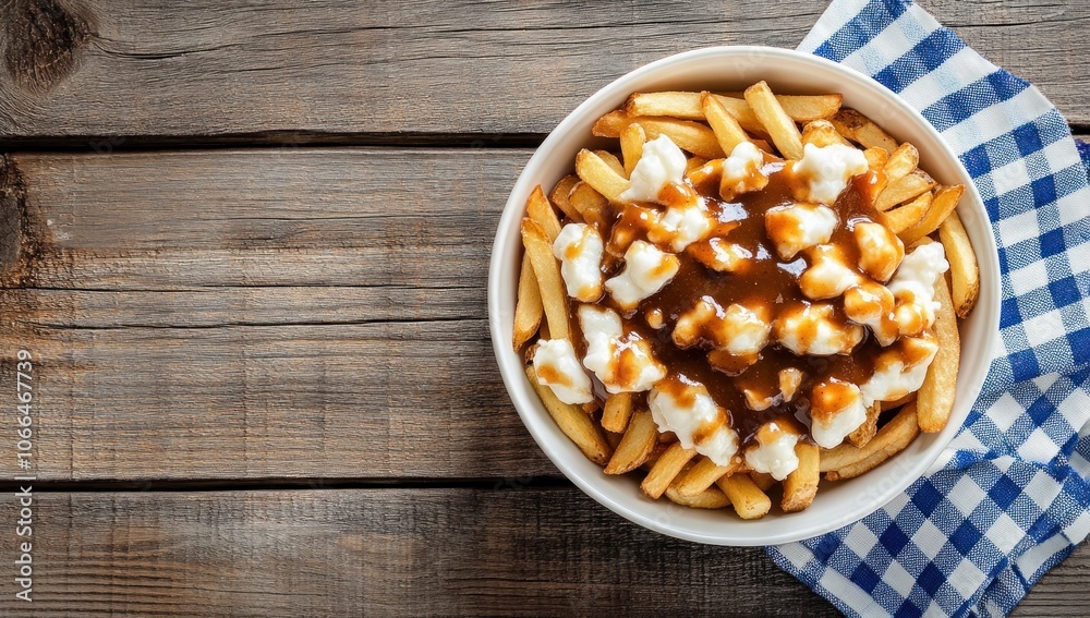 Delicious Poutine with Gravy and Cheese Curds