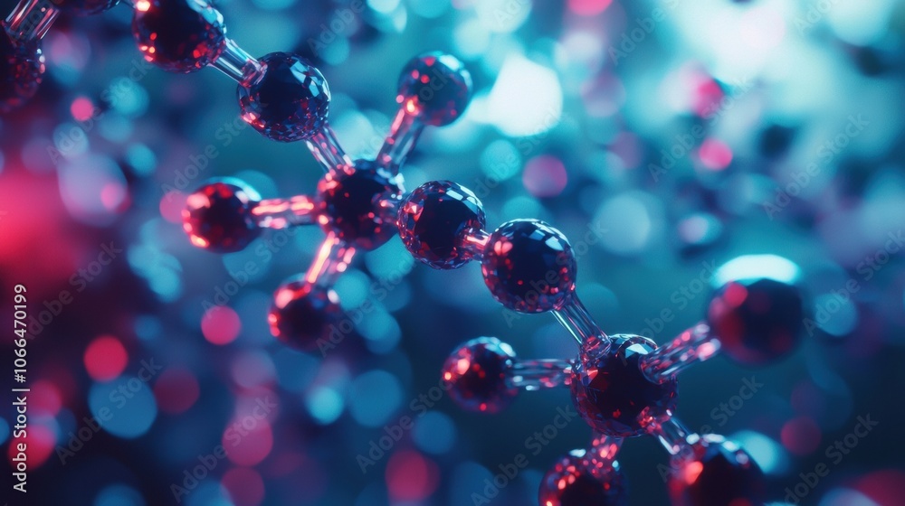 Colorful Molecular Structure in Abstract Background Colorful Molecular Structure in Abstract Background