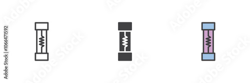 Electrical fuse different style icon set