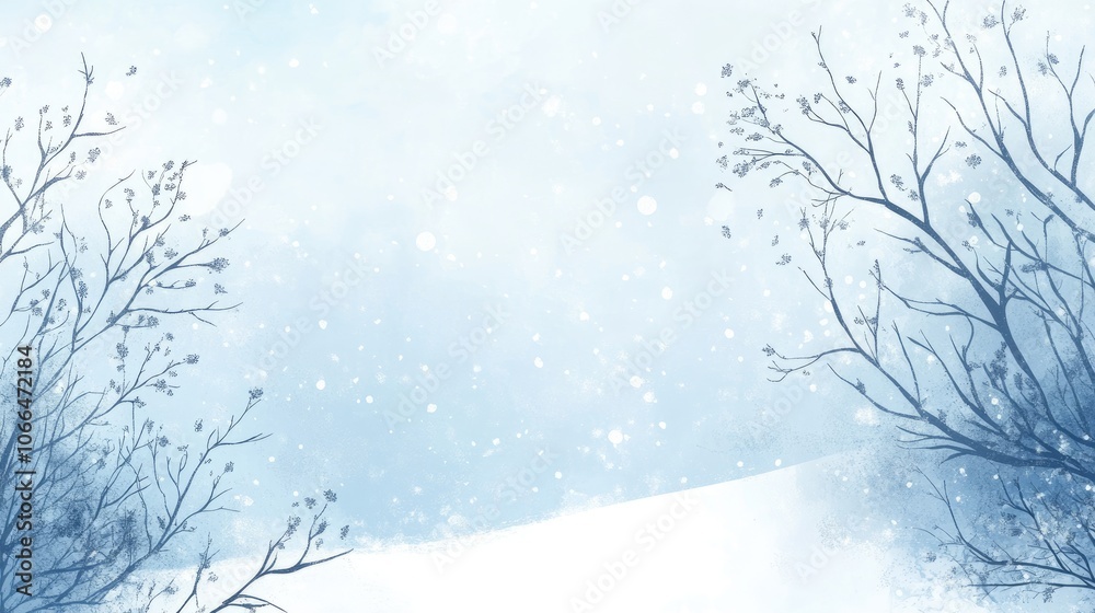 Serene Winter Landscape with Snow and Bare Trees Serene Winter Landscape with Snow and Bare Trees