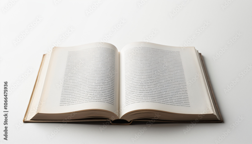 A lone open book rests on a plain white surface, its pages gazing serenely into the surrounding emptiness._00001_ A lone open book rests on a plain white surface, its pages gazing serenely into the surrounding emptiness._00001_