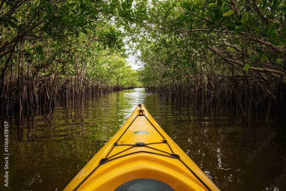 Fototapeta premium Kayaking journey across the mangrove marshes of the everglades