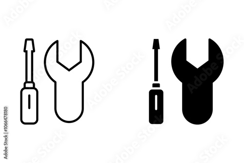 Maintenance simple flat icon vector illustration. Wrench icon. Screwdriver icon