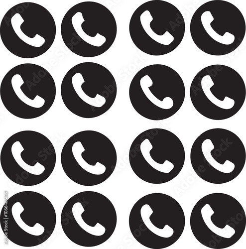 minimalist phone sign with black circle for app and UI design