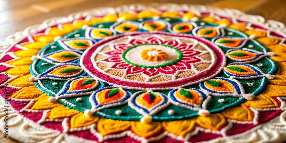 Kolam Decoration Macro Shot of Intricate Kolam Designs with Colored Rice Flour Artistic Expression and Cultural Heritage during Pongal Celebrations Copy Space Stock Photo Kolam Decoration Macro Shot of Intricate Kolam Designs with Colored Rice Flour Artistic Expression and Cultural Heritage during Pongal Celebrations Copy Space Stock Photo