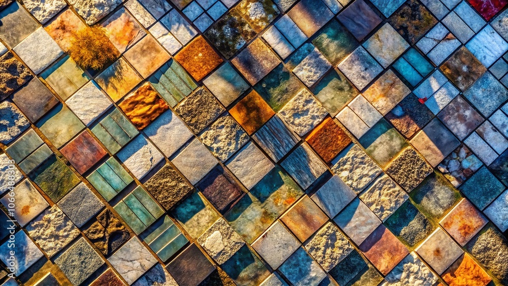Aerial View of Rectangular Granite and Marble Old Street Tiles Texture for Urban Design, Pavers, and Architectural Inspiration in High Resolution, Perfect for Backgrounds and Textures Aerial View of Rectangular Granite and Marble Old Street Tiles Texture for Urban Design, Pavers, and Architectural Inspiration in High Resolution, Perfect for Backgrounds and Textures