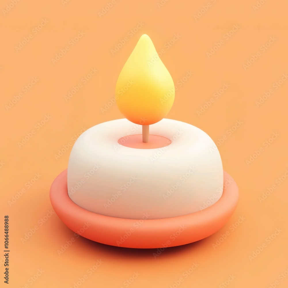 burning candle in a candlestick