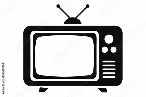 television silhouette vector, tv icon symbol vector illustration