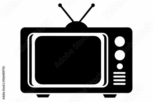 television silhouette vector, tv icon symbol vector illustration