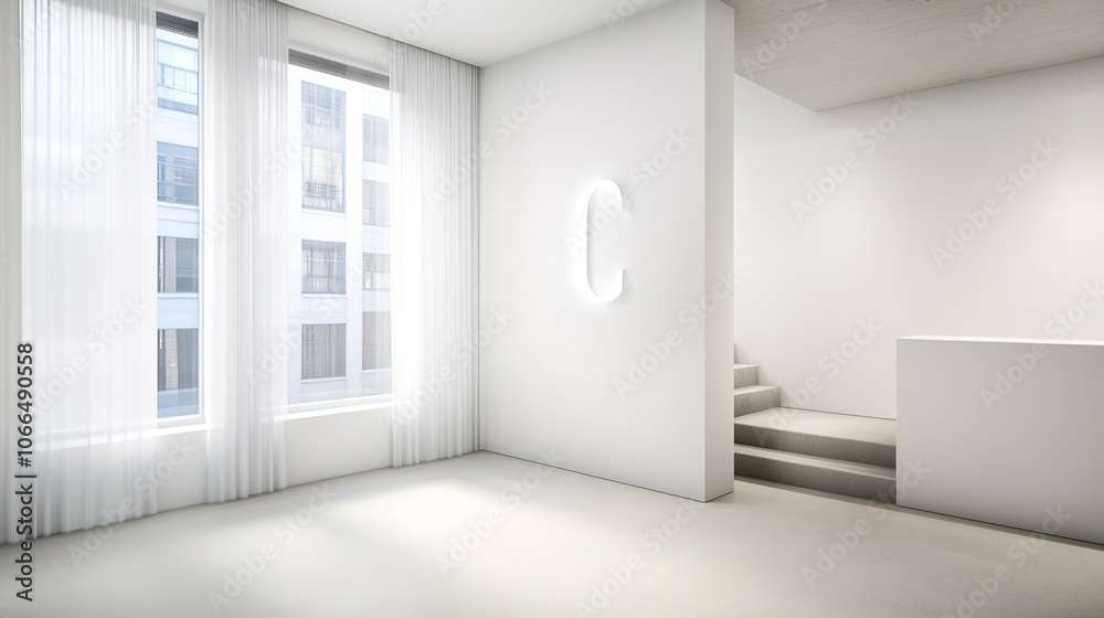 Modern House Interior with Bright Natural Light