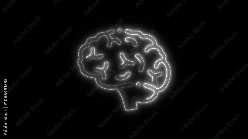 Glowing Brainstorm Icon and Symbol in HD Video Neon Animation on Black Background Glowing Brainstorm Icon and Symbol in HD Video Neon Animation on Black Background