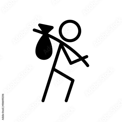 Immigrant icon on white background.