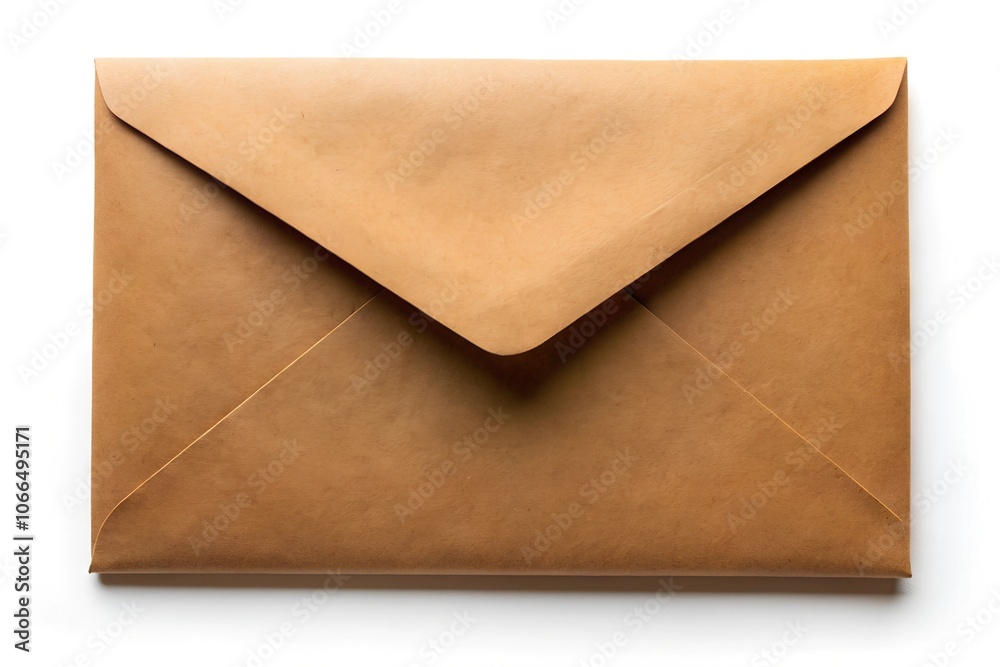 Brown envelope on white background Brown envelope on white background