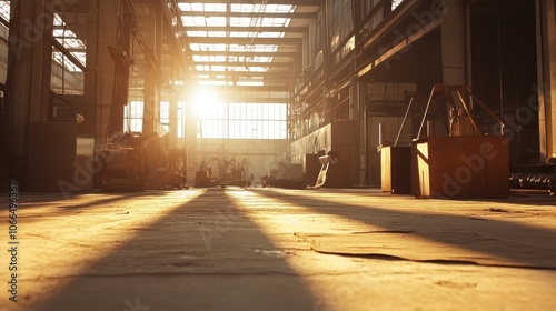 Sunlight Streaming Through an Industrial Factory