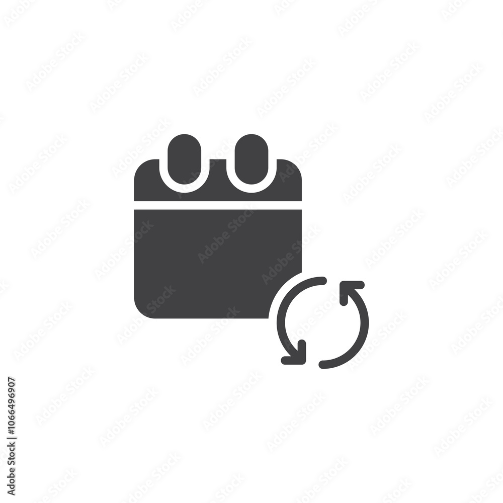 Synchronizing calendar vector icon Synchronizing calendar vector icon