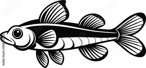 Solid color Goby Fish animal vector design