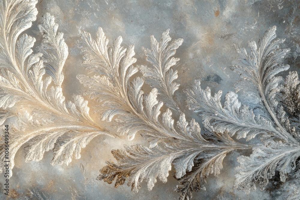 Ice Crystals Form Intricate Patterns on Frozen Surface: Nature's Frozen Art Ice Crystals Form Intricate Patterns on Frozen Surface: Nature's Frozen Art