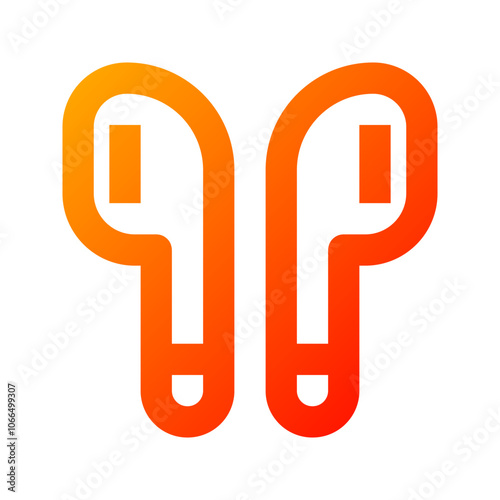 Earbuds icon. earbuds, airpods, headset, audio, earphones, device, music, wireless, lifestyle, speaker. Vector icon illustration