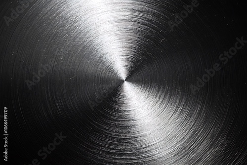 Abstract background of a circular brushed metal surface