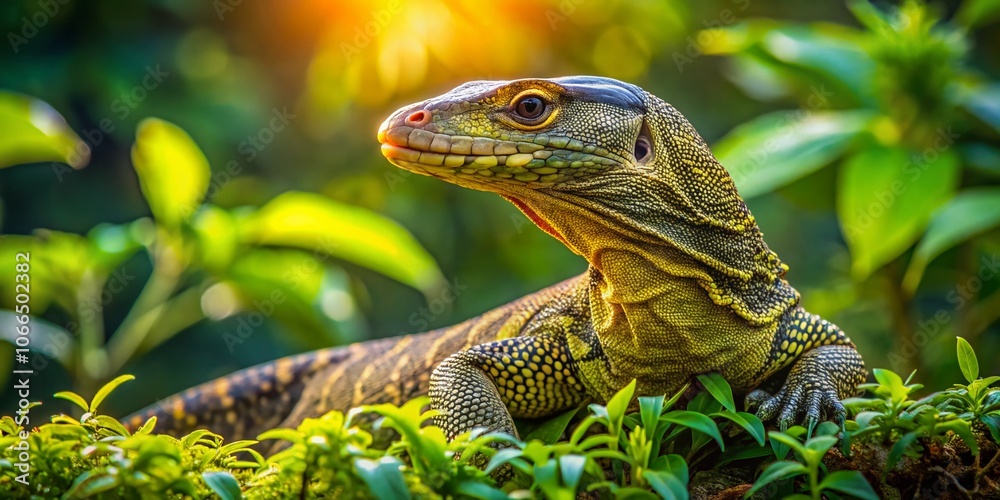 Obraz premium Candid Photography of Bengal Monitor Varanus bengalensis in Natural Habitat, Indian Wildlife, Reptile Behavior, Lizard Close-Up, Nature Conservation, and Wildlife Observation