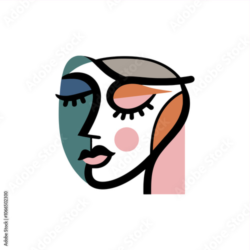 abstract illustration vector of girl face