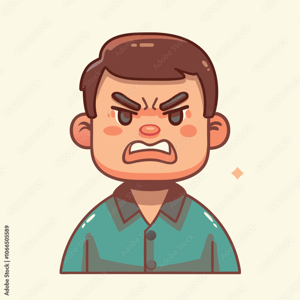 Cartoon Illustration Of A Angry Man With Anger Expression Cartoon Illustration Of A Angry Man With Anger Expression