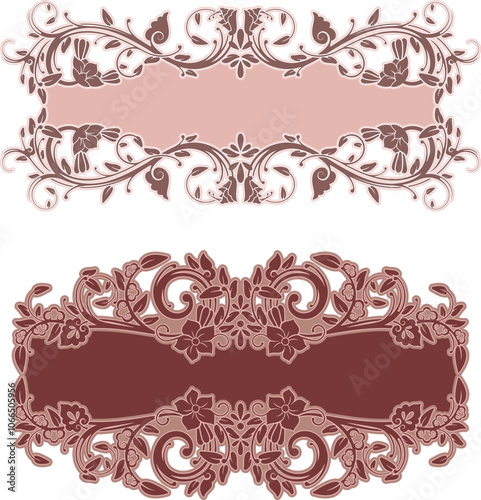 Vector floral ornamental frame, romantic vintage panel in Oriental, Turkish, Arabic style, great for wedding decorations, greeting cards, invitations, banners, logos, labels, vinyl and laser ready.