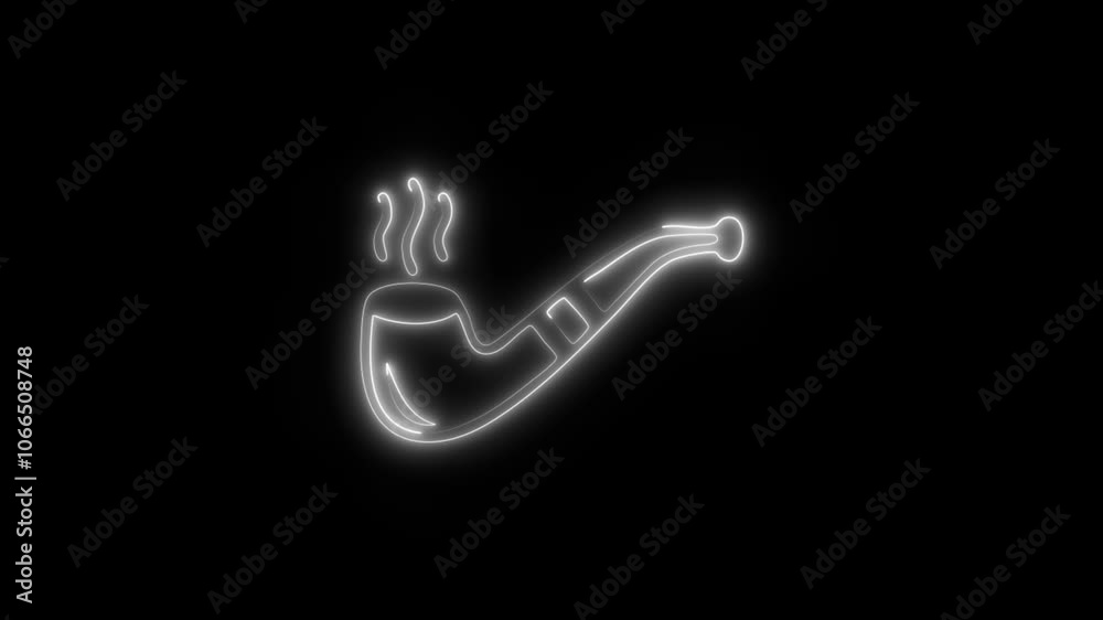 Glowing Cigar Icon and Symbol in HD Video Neon Animation on Black Background Glowing Cigar Icon and Symbol in HD Video Neon Animation on Black Background