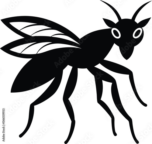 Solid color Gnat animal vector design