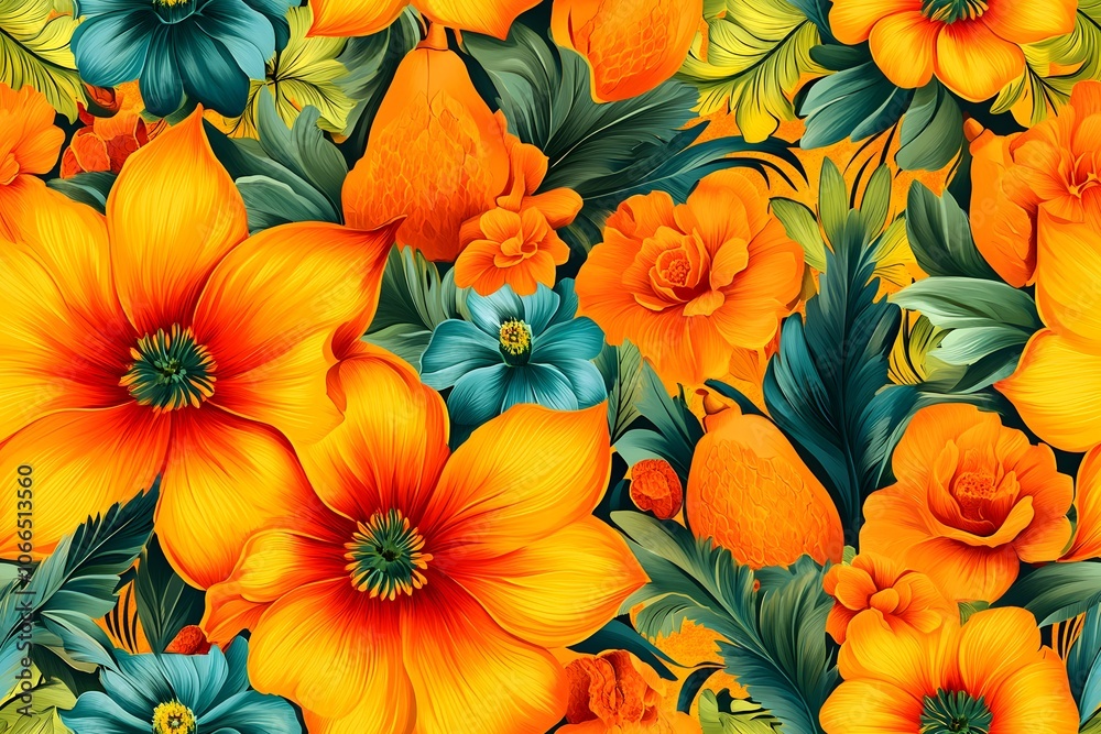 Papaya seamless pattern Papaya seamless pattern