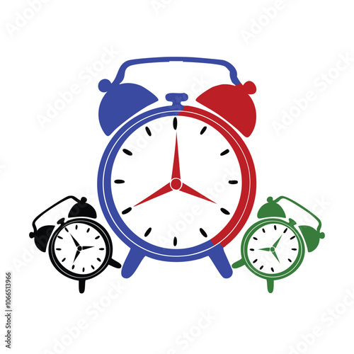 vintage-style alarm clocks vector illustration for creative timekeeping designs