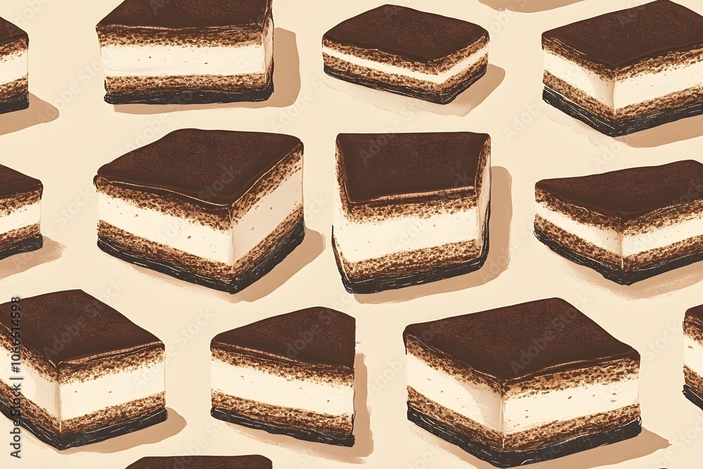 Tiramisu seamless pattern Tiramisu seamless pattern