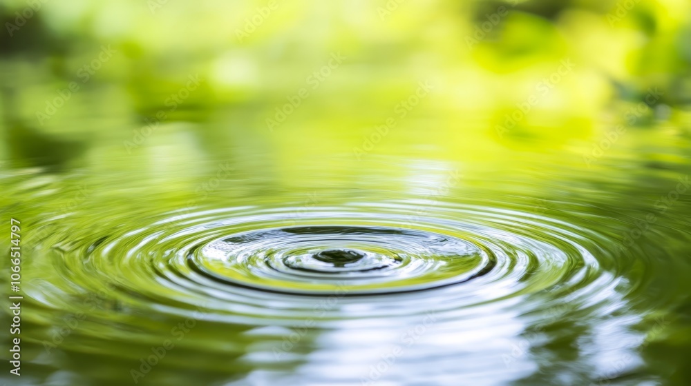 Serene green leaf adrift on gently rippling water, a tranquil nature wallpaper background Serene green leaf adrift on gently rippling water, a tranquil nature wallpaper background