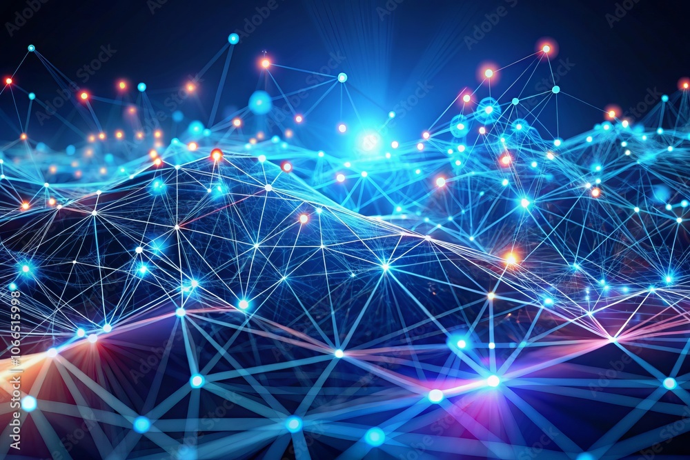 a computer generated image with a blue background with a line of dots and lines a computer generated image with a blue background with a line of dots and lines