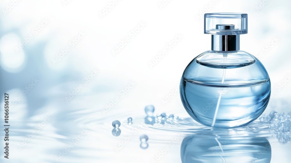 Luxury perfume bottle on white background, a photographic representation of elegance and fragrance Luxury perfume bottle on white background, a photographic representation of elegance and fragrance