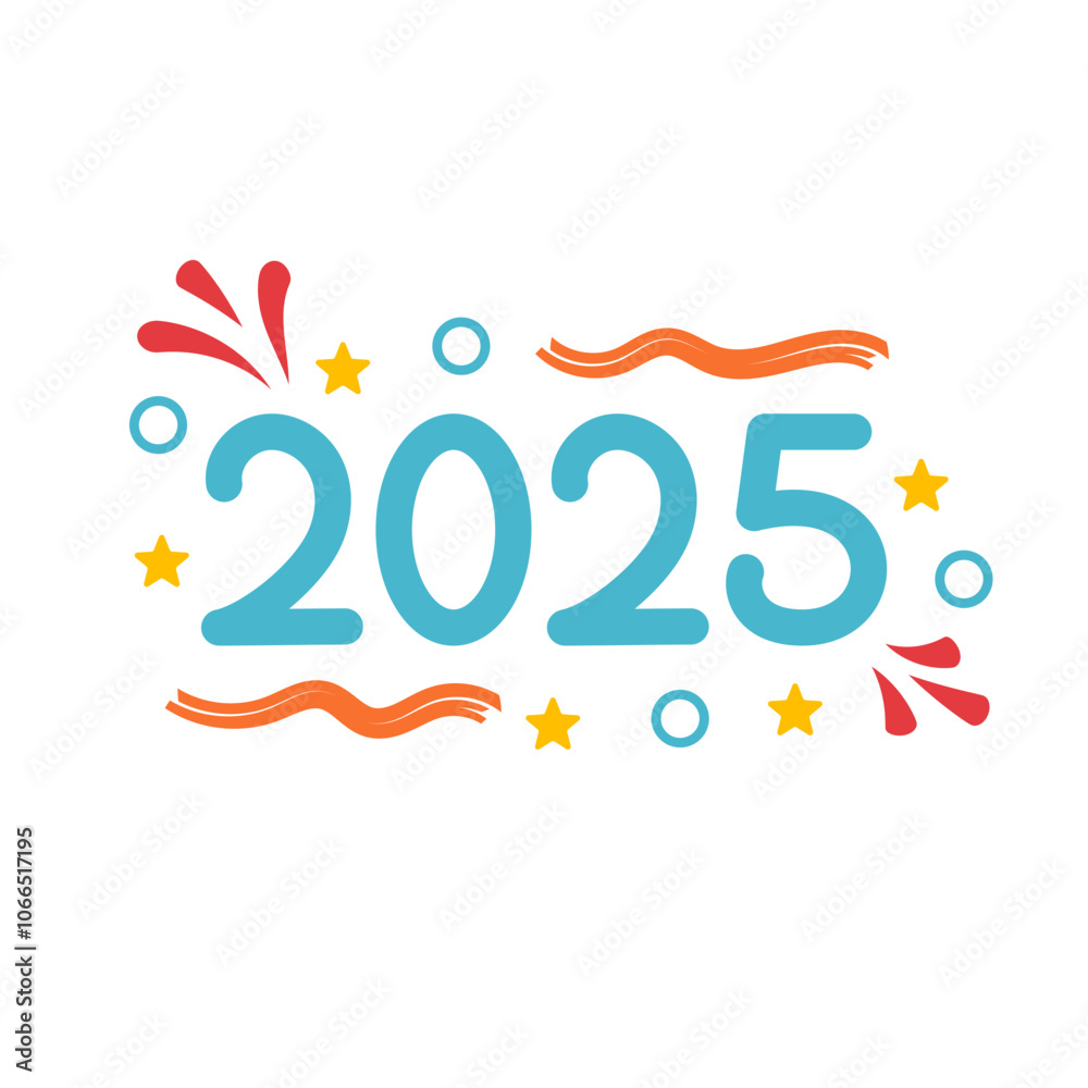 Obraz premium 2025 Year Number Typography
