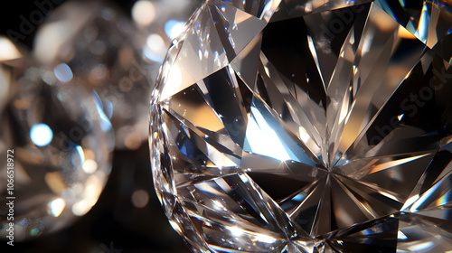 Beautiful diamonds on a black background photo