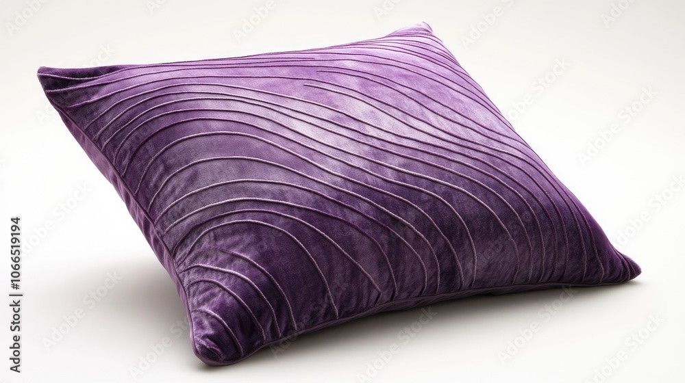 A soft purple pillow with a wavy design.